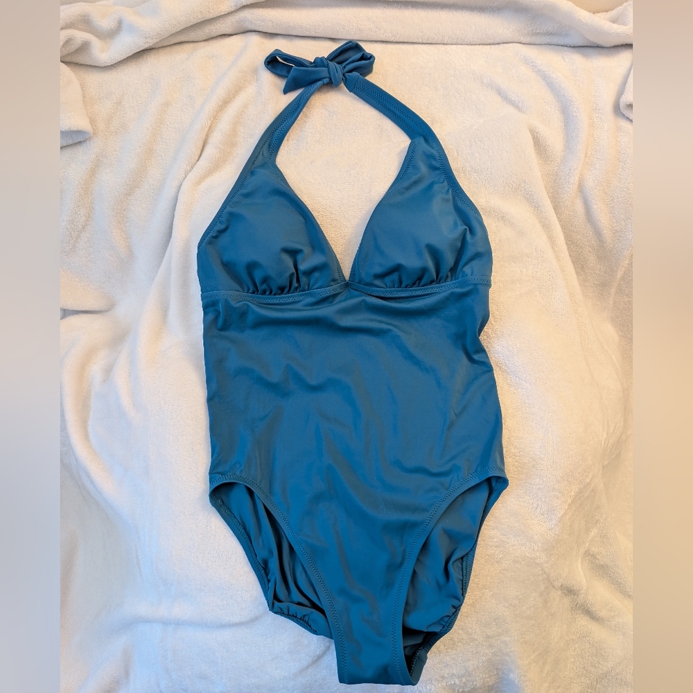 Lands End Canvas One Piece, Teal